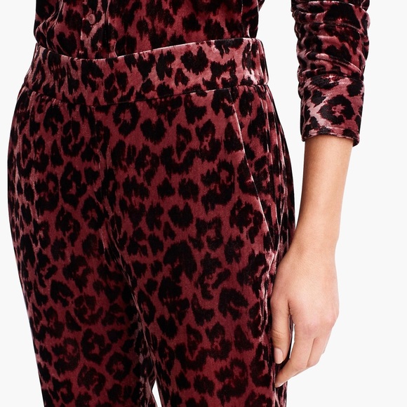 J. Crew Pant Rose Leopard Velvet size 2P NWT - Picture 7 of 7